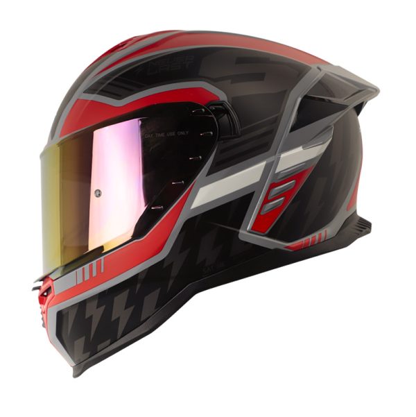 Casco Integral Shaft 598 GTR XEPA GRIS ROJO VISOR ROJO IRIDIUM