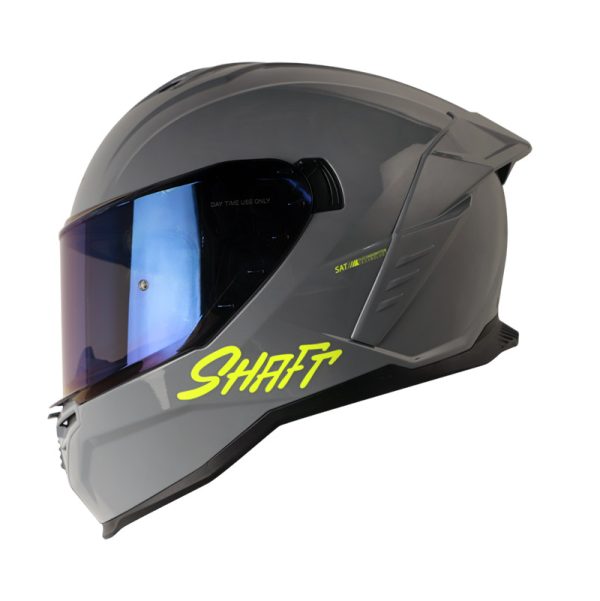 Casco Integral Shaft 598 GTR SOLID GRIS NARDO AMARILLO NEON VISOR AZUL IRIDIUM