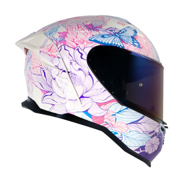 Casco Integral Shaft 598 GTR GYVERNY BLANCO PERLA MORADO VISOR MORADO IRIDIUM - Imagen 2