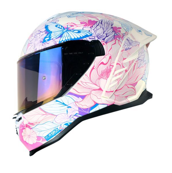 Casco Integral Shaft 598 GTR GYVERNY BLANCO PERLA MORADO VISOR MORADO IRIDIUM