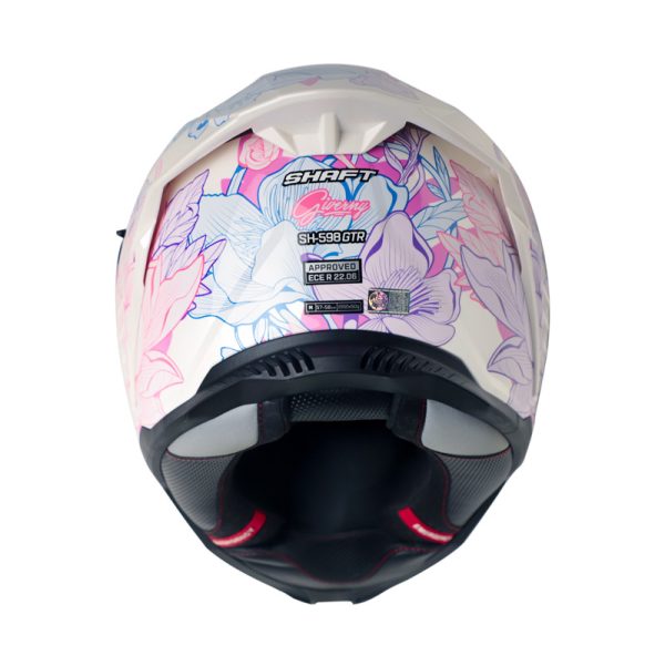 Casco Integral Shaft 598 GTR GYVERNY BLANCO PERLA MORADO VISOR MORADO IRIDIUM - Imagen 3