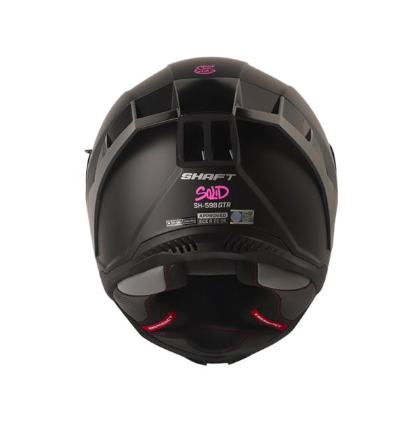 Casco Integral Shaft 598 GTR NEGRO MATE ROSADO VISOR AZUL IRIDIUM - Imagen 3