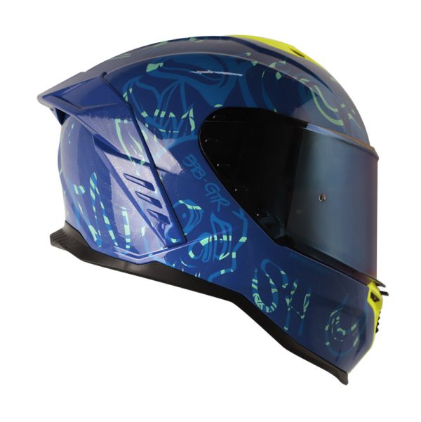 Casco Integral Shaft 598 GTR ADRENOCHROME AZUL VISOR AZUL IRIDIUM - Imagen 3