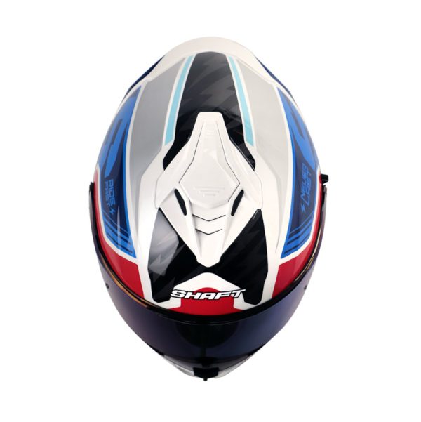 Casco Integral Shaft 598 GTR XEPA BLANCO PERLA AZUL ROJO VISOR AZUL IRIDIUM - Imagen 3