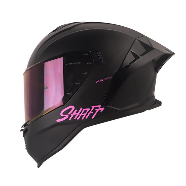 Casco Integral Shaft 598 GTR NEGRO MATE ROSADO VISOR AZUL IRIDIUM