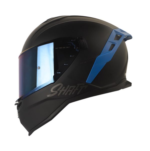 Casco Integral Shaft 598 GTR NEGRO MATE VISOR AZUL IRIDIUM - Imagen 3