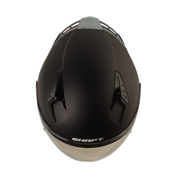 Casco Abierto Shaft SH-226GT SOLID NEGRO GRIS SPOILER IRIDIUM DORADO VISOR DORADO IRIDIUM - Imagen 3