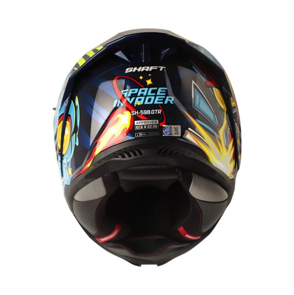 Casco Integral Shaft 598 GTR SPACE INVADER AZUL METALICO VISOR ROJO IRIDIUM - Imagen 4