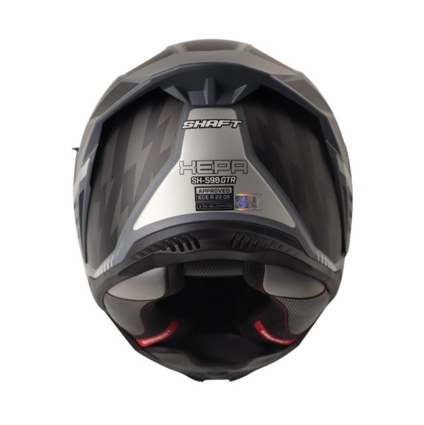 Casco Integral Shaft 598 GTR XEPA GRIS VISOR PLATEADO IRIDIUM - Imagen 2