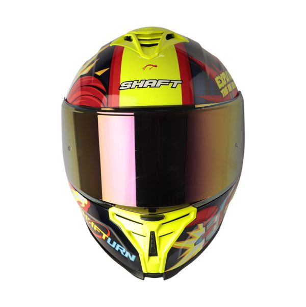 Casco Integral Shaft 598 GTR SPACE INVADER AZUL METALICO VISOR ROJO IRIDIUM - Imagen 2