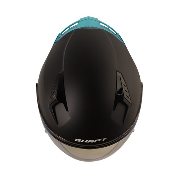 Casco Abierto Shaft SH-226GT SOLID NEGRO AZUL VISOR AZUL IRIDIUM - Imagen 3