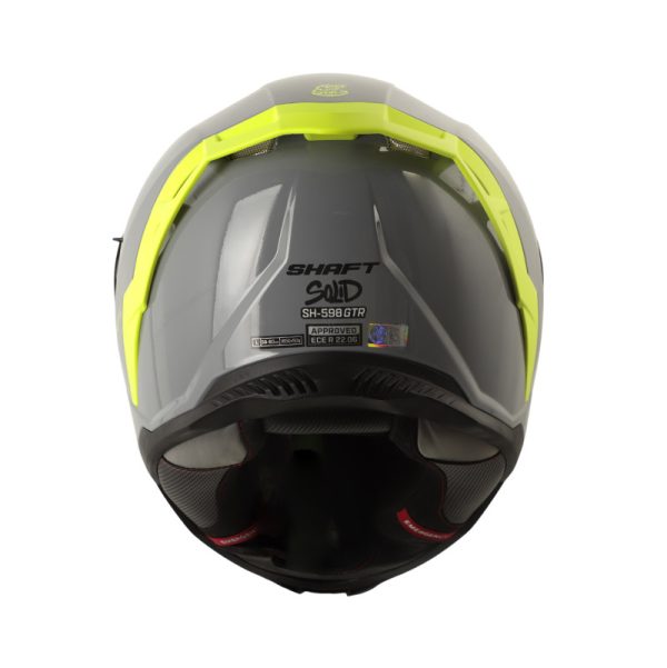 Casco Integral Shaft 598 GTR SOLID GRIS NARDO AMARILLO NEON VISOR AZUL IRIDIUM - Imagen 3