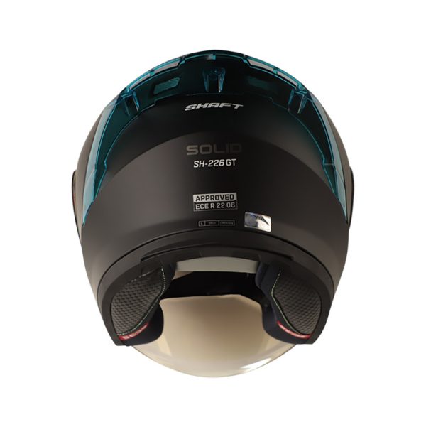 Casco Abierto Shaft SH-226GT SOLID NEGRO AZUL VISOR AZUL IRIDIUM - Imagen 2