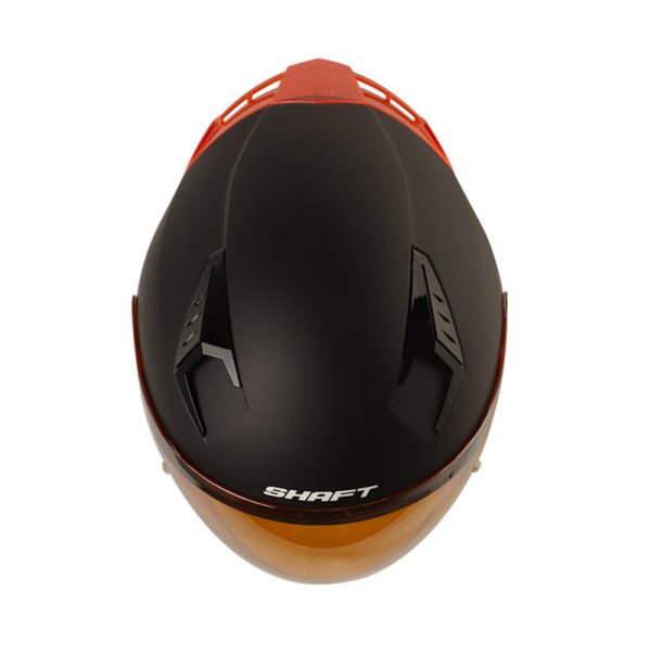 Casco Abierto Shaft SH-226GT SOLID NEGRO NARANJA VISOR NARANJA TRANSLUCIDO - Imagen 3