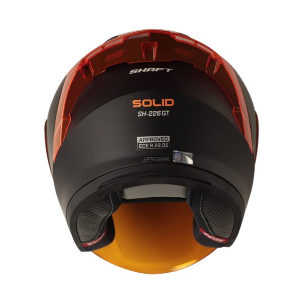 Casco Abierto Shaft SH-226GT SOLID NEGRO NARANJA VISOR NARANJA TRANSLUCIDO - Imagen 2