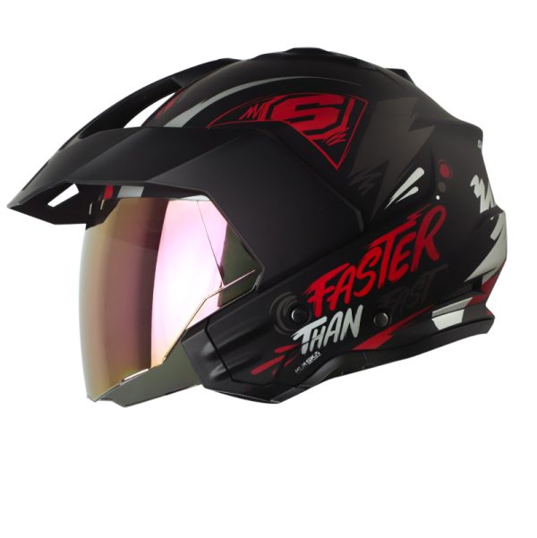 Casco Abierto SHAFT 227 TRIAL Same Negro Rojo Mate