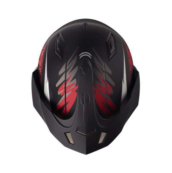 Casco Abierto SHAFT 227 TRIAL Same Negro Rojo Mate - Imagen 3