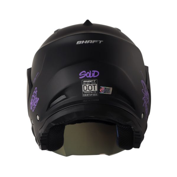 Casco Abierto SHAFT 227 Solid Negro Morado Mate - Imagen 2