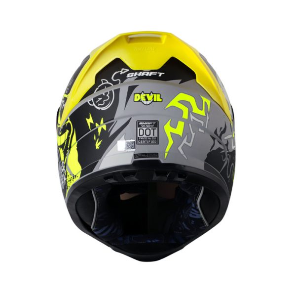 Casco Integral SHAFT 502 SP DEVIL GRIS AMARILLO NEON VISOR TRASLUCIDO AMARILLO - Imagen 2