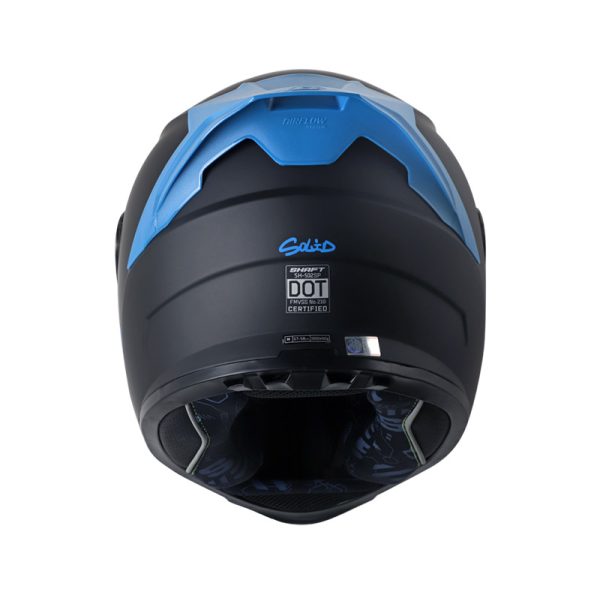 Casco Integral SHAFT 502 SP SOLID NEGRO AZUL VISOR TRASLUCIDO - Imagen 3