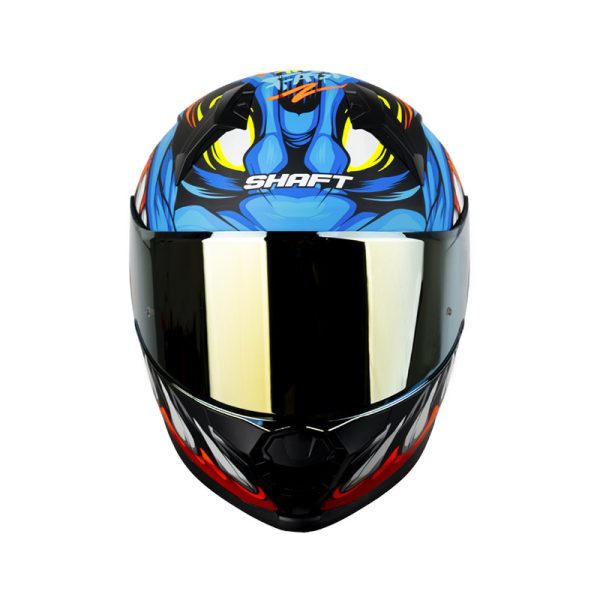 Casco Integral Shaft 560 Evo Menfis  Azul Naranja Visor Iridium - Imagen 3