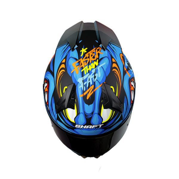 Casco Integral Shaft 560 Evo Menfis  Azul Naranja Visor Iridium - Imagen 6