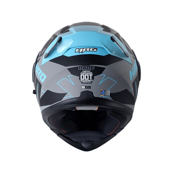 Casco ABATIBLE HRO 3400 DV EVO RARE GRIS NARDO AZUL CLARO VISOR IRIDIUM AZUL - Imagen 2