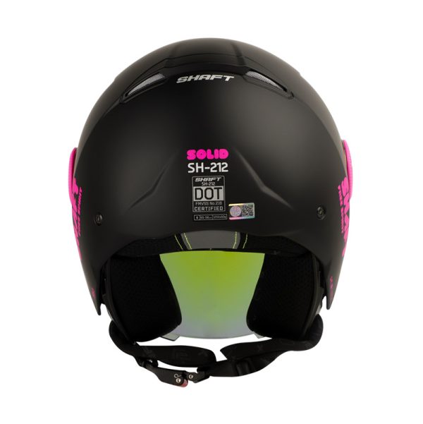 Casco Abierto SHAFT 212 SOLID NEGRO FUCSIA - Imagen 3