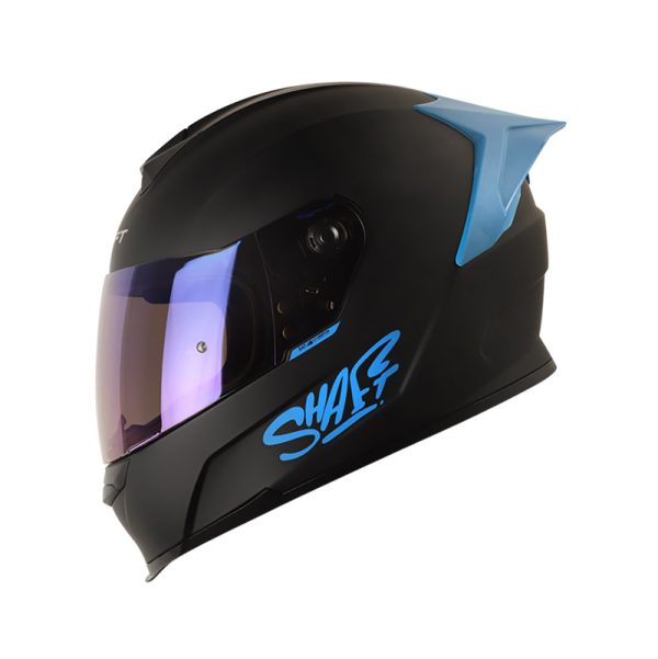 Casco Integral SHAFT 502 SP SOLID NEGRO AZUL VISOR TRASLUCIDO