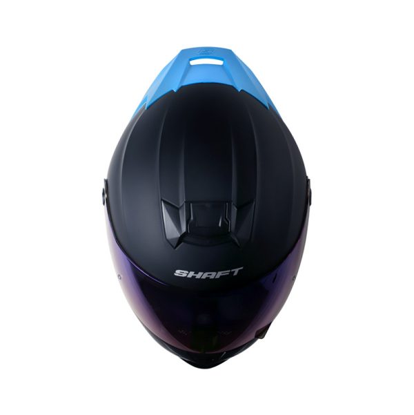 Casco Integral SHAFT 502 SP SOLID NEGRO AZUL VISOR TRASLUCIDO - Imagen 4