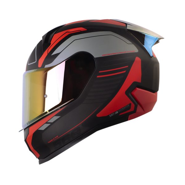 Casco Integral Shaft 560 Evo Chaos Negro Rojo Visor Rojo Iridium