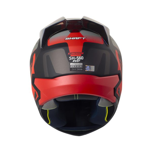 Casco Integral Shaft 560 Evo Chaos Negro Rojo Visor Rojo Iridium - Imagen 2