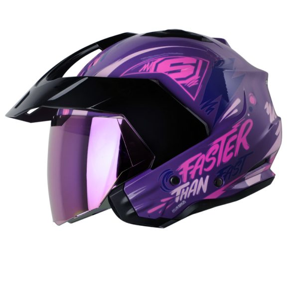 Casco Abierto SHAFT 227 TRIAL Same Morado Fucsia Brillante