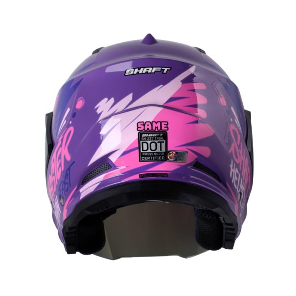 Casco Abierto SHAFT 227 TRIAL Same Morado Fucsia Brillante - Imagen 2