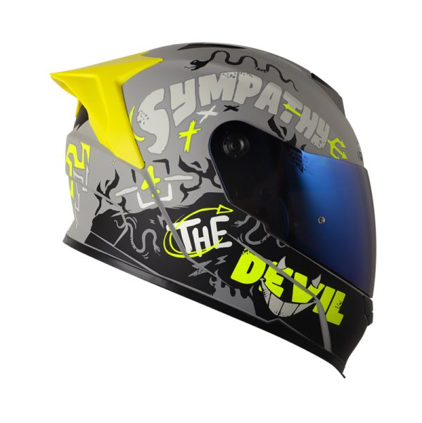 Casco Integral SHAFT 502 SP DEVIL GRIS AMARILLO NEON VISOR TRASLUCIDO AMARILLO - Imagen 3