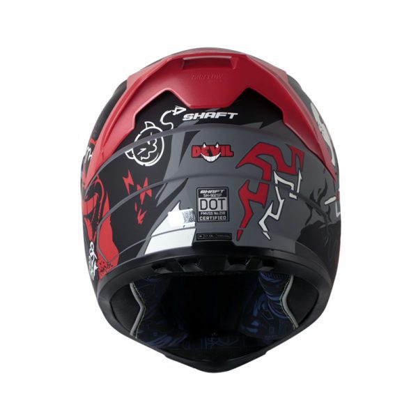 Casco Integral SHAFT 502 SP DEVIL GRIS OSCURO ROJO VISOR TRASLUCIDO ROJO - Imagen 2