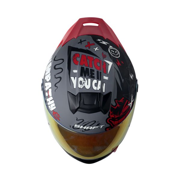 Casco Integral SHAFT 502 SP DEVIL GRIS OSCURO ROJO VISOR TRASLUCIDO ROJO - Imagen 4