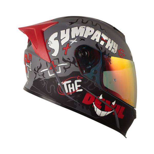 Casco Integral SHAFT 502 SP DEVIL GRIS OSCURO ROJO VISOR TRASLUCIDO ROJO - Imagen 3