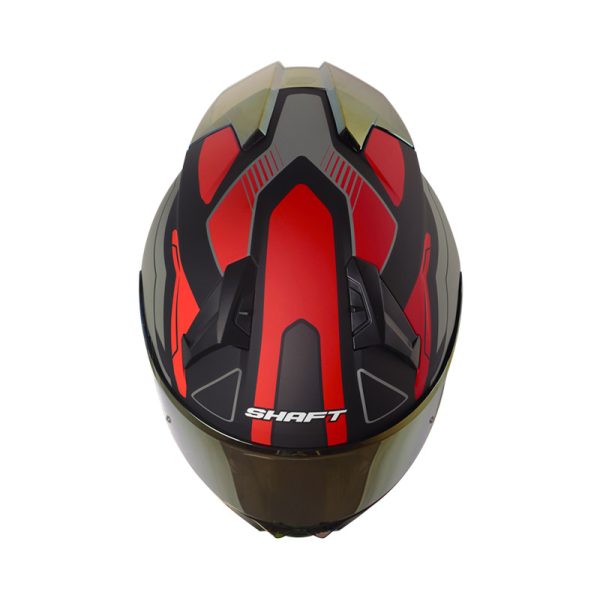 Casco Integral Shaft 560 Evo Chaos Negro Rojo Visor Rojo Iridium - Imagen 3