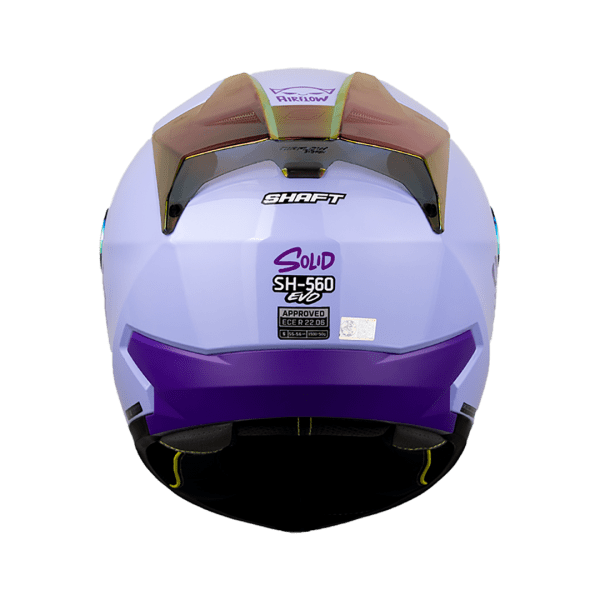 Casco Integral Shaft 560 Evo Solid Morado Claro Morado Brillante Visor Fucsia Iridium - Imagen 2