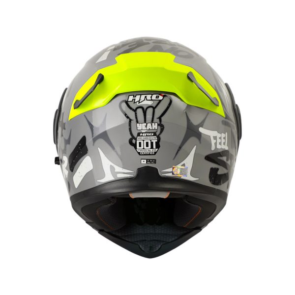 Casco ABATIBLE HRO 3400 DV EVO YEAH GRIS NARDO AMARILLO NEON VISOR IRIDIUM AZUL - Imagen 2