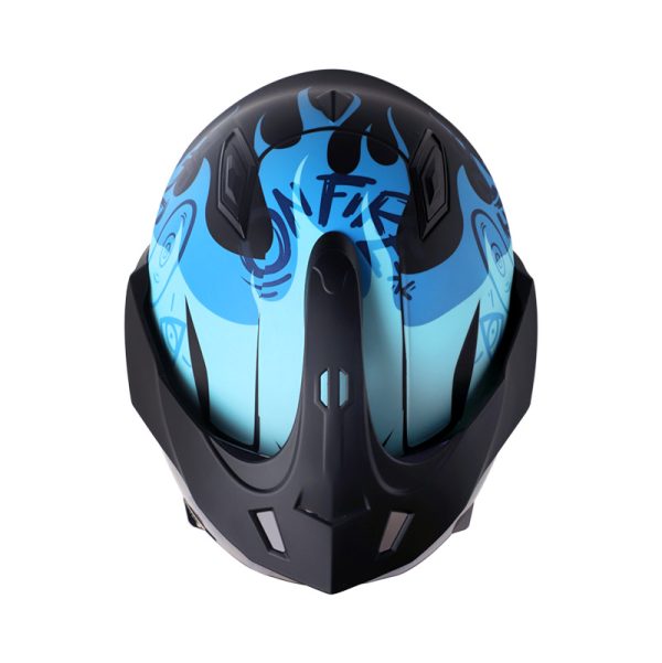 Casco Abierto SHAFT 227 TRIAL Ghost Rider Negro Azul Mate - Imagen 5