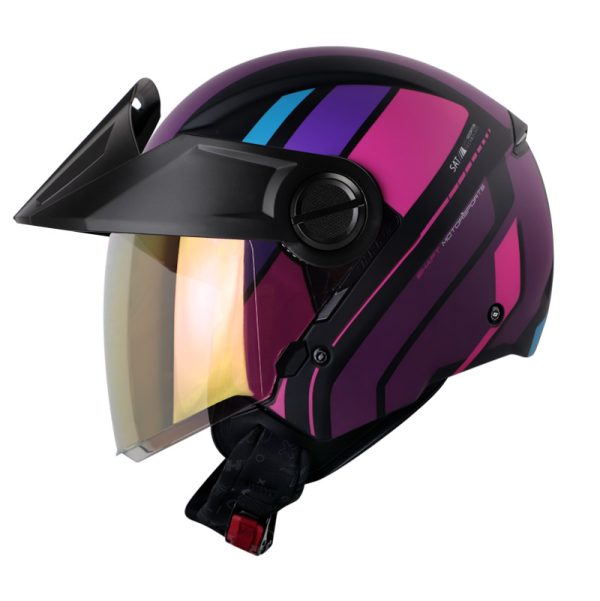 Casco Abierto SHAFT 212 SPEC NEGRO FUCSIA MATE VISOR FUCSIA IRIDIUM