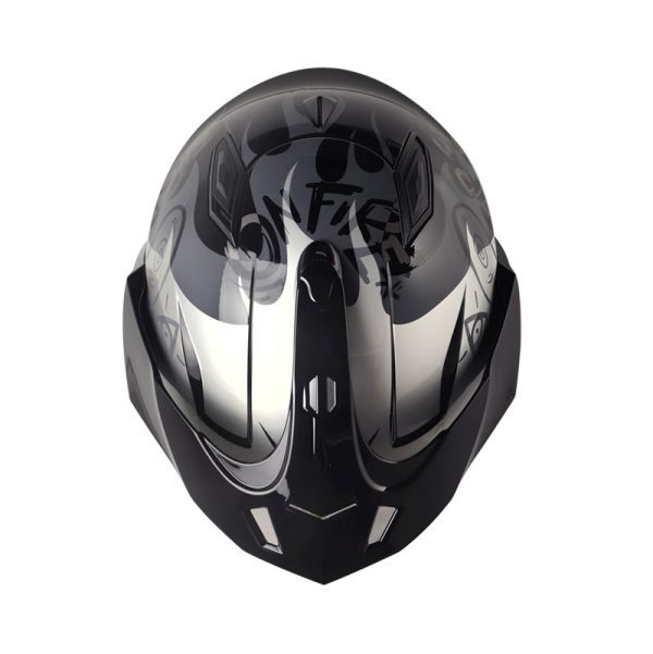 Casco Abierto SHAFT 227 TRIAL Ghost Rider Negro Gris Brillante - Imagen 3