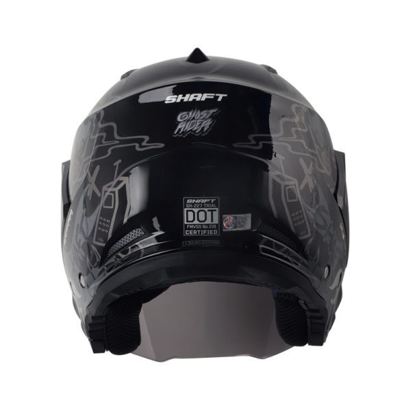 Casco Abierto SHAFT 227 TRIAL Ghost Rider Negro Gris Brillante - Imagen 2