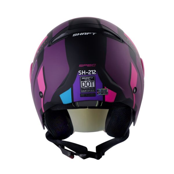 Casco Abierto SHAFT 212 SPEC NEGRO FUCSIA MATE VISOR FUCSIA IRIDIUM - Imagen 2