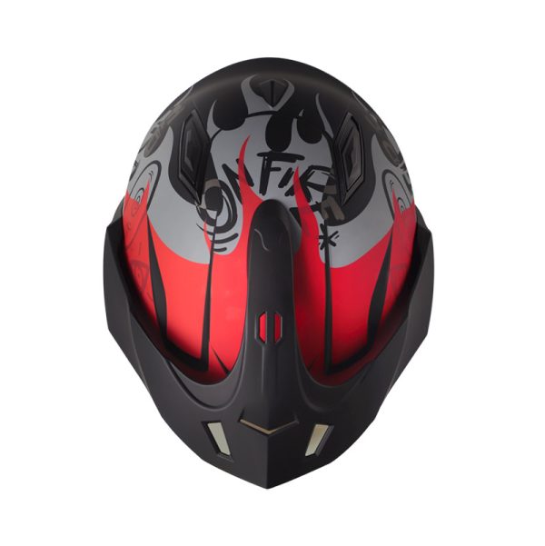 Casco Abierto SHAFT 227 TRIAL Ghost Rider Negro Rojo Mate - Imagen 3