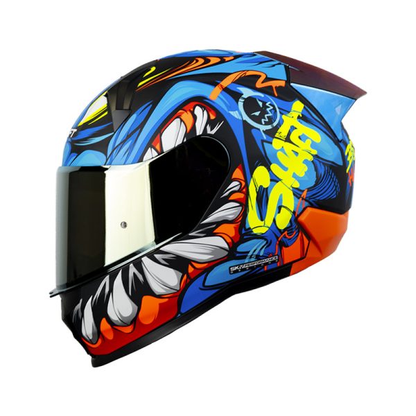 Casco Integral Shaft 560 Evo Menfis  Azul Naranja Visor Iridium