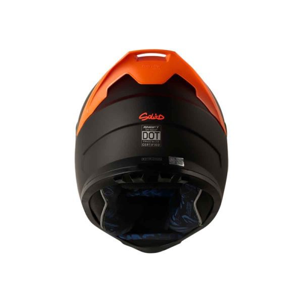 Casco Integral SHAFT 502 SP SOLID NEGRO NARANJA VISOR TRASLUCIDO - Imagen 2