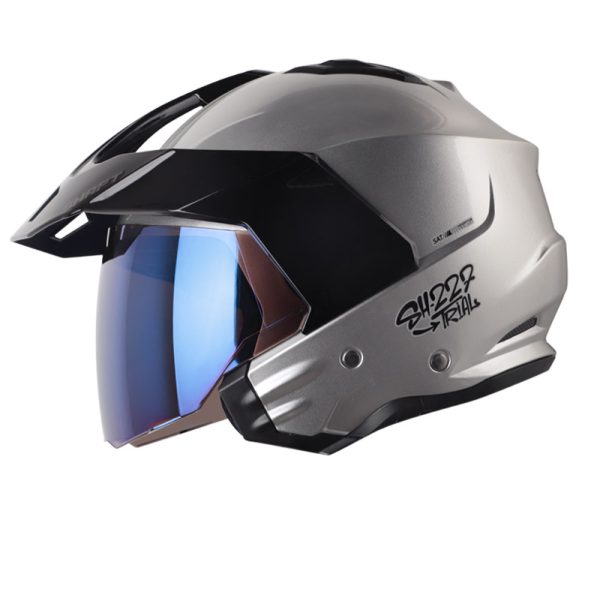 Casco Abierto SHAFT 227 TRIAL SOLID GRIS CROMADO